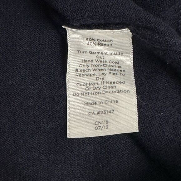 Talbots Navy Medium Sweater with Silver Beaded Dots - Picture 7 of 7